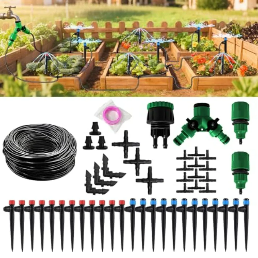 Automatic Drip Irrigation System for Garden, 65ft Garden Watering System with 1/4" Tubing and Sprinklers, Drip Irrigation Kit f
Automatic Drip Irrigation System for Garden, 65ft Garden Watering System with 1/4" Tubing and Sprinklers, Drip Irrigation Kit f