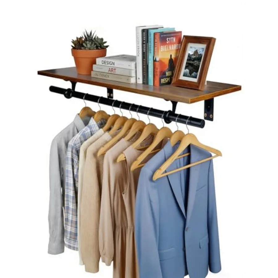 Closet Shelf with Hanging Rod Heavy Duty Black 1 PACK 11.8" x 31.4"
Closet Shelf with Hanging Rod Heavy Duty Black 1 PACK 11.8" x 31.4"