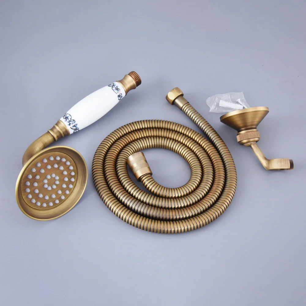 Antique Brass Telephone Style Bathroom Shower Head Water Saving Hand Held Shower Head Spray & 1.5m Hose and Bracket zhh117
Antique Brass Telephone Style Bathroom Shower Head Water Saving Hand Held Shower Head Spray & 1.5m Hose and Bracket zhh117