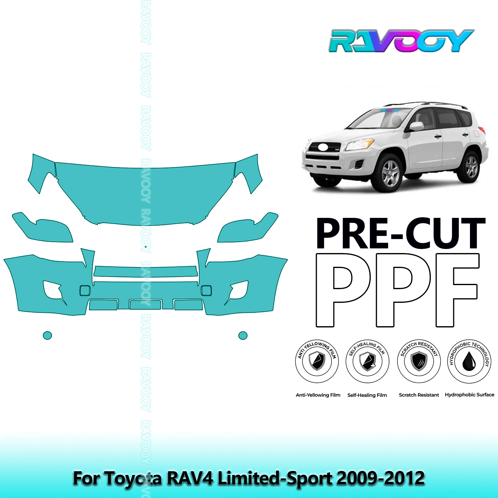 8.5Mil Precut Paint Protection Film PPF Clear Bra Front Kit For Toyota RAV4 Limited-Sport 2009-2012
8.5Mil Precut Paint Protection Film PPF Clear Bra Front Kit For Toyota RAV4 Limited-Sport 2009-2012