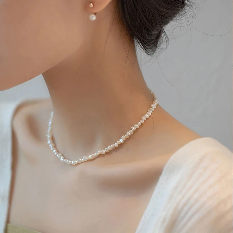 4-5mm Baroque 100% Real Freshwater Pearl Necklaces for Women 38cm Length 5cm Extend Chain Adjustable Necklaces
4-5mm Baroque 100% Real Freshwater Pearl Necklaces for Women 38cm Length 5cm Extend Chain Adjustable Necklaces