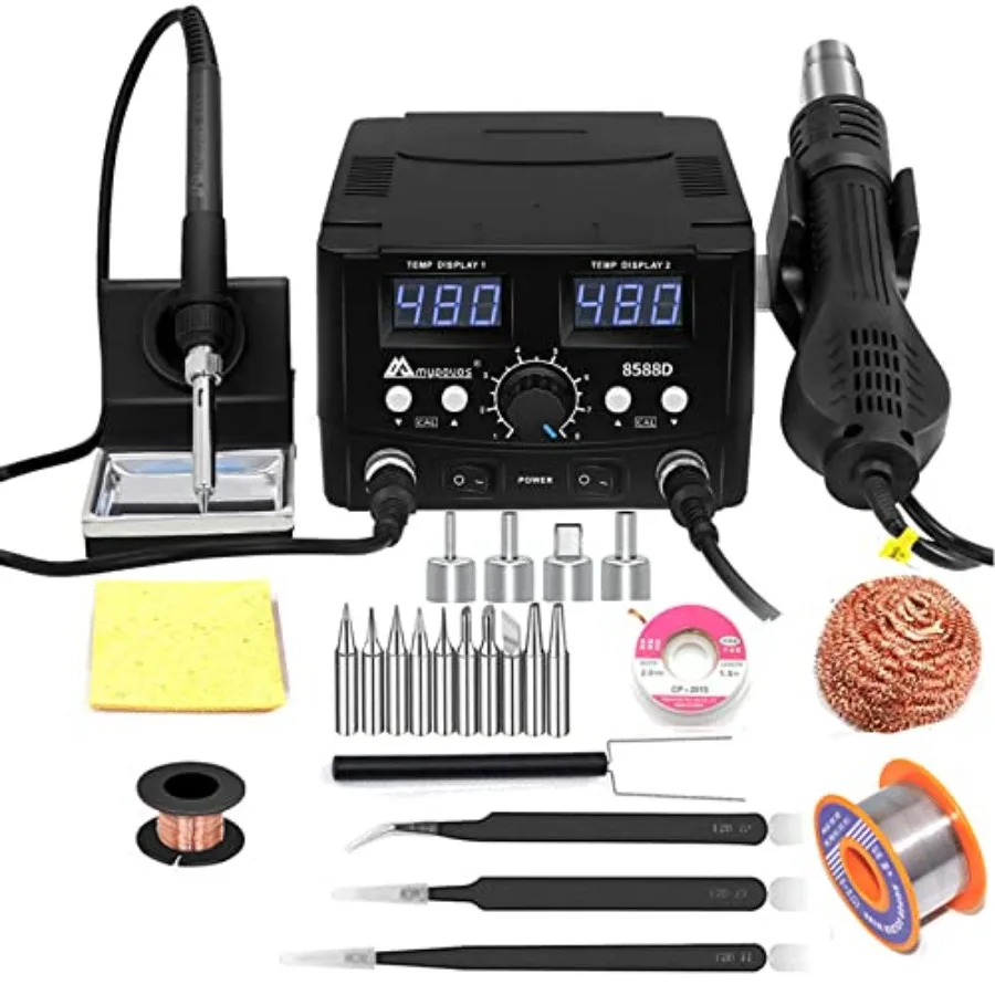 2 IN 1 750W LED Digital Soldering Station Hot Air Gun Rework Station Electric Soldering Iron For Phone PCB IC SMD BGA Welding S
2 IN 1 750W LED Digital Soldering Station Hot Air Gun Rework Station Electric Soldering Iron For Phone PCB IC SMD BGA Welding S