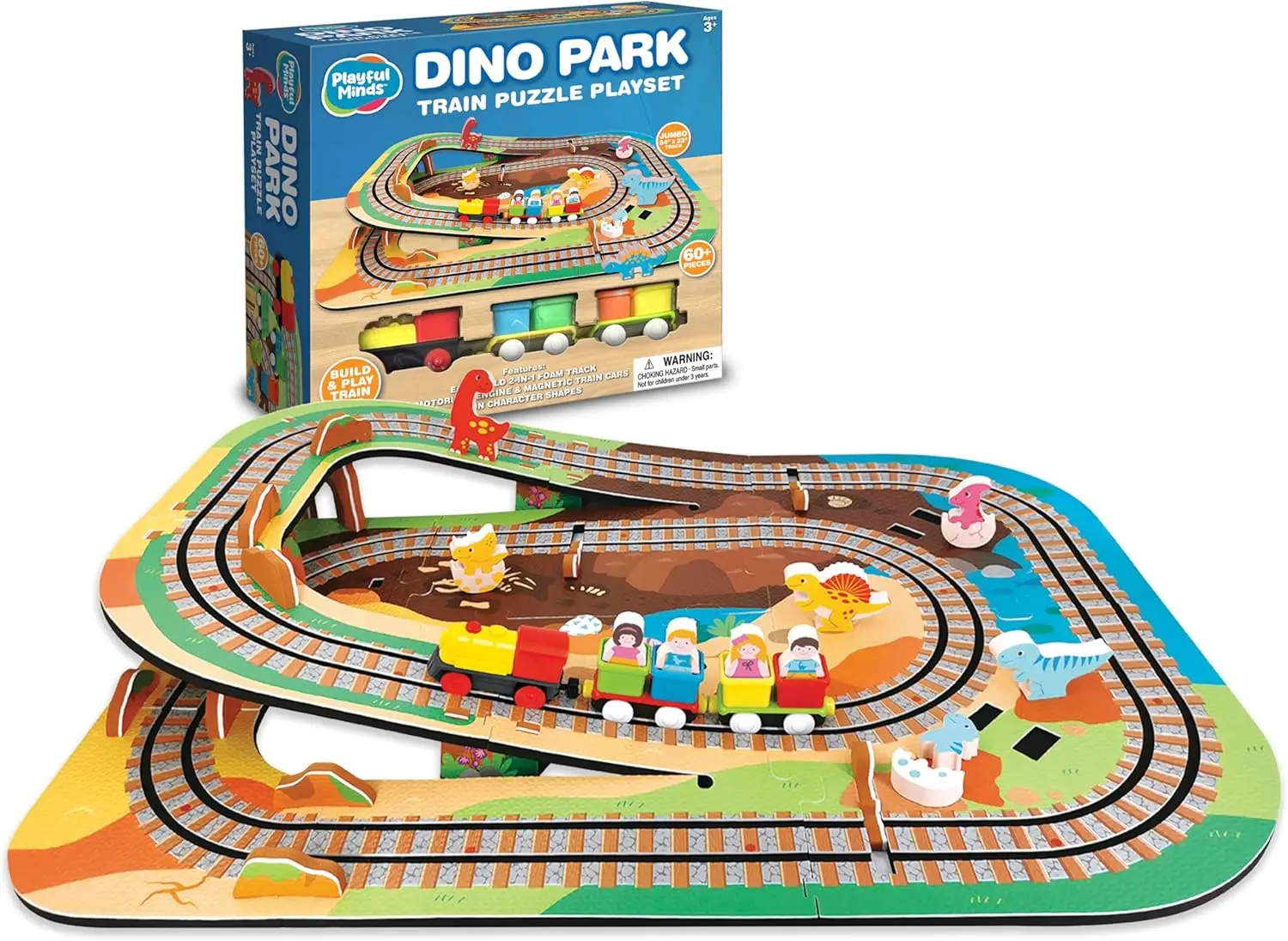 Dino Park Train Puzzle Playset - 60 Pc Build and Play Railway Set for Toddlers and Kids Ages 3-5 - EVA Foam Puzzle Track with Mo
Dino Park Train Puzzle Playset - 60 Pc Build and Play Railway Set for Toddlers and Kids Ages 3-5 - EVA Foam Puzzle Track with Mo