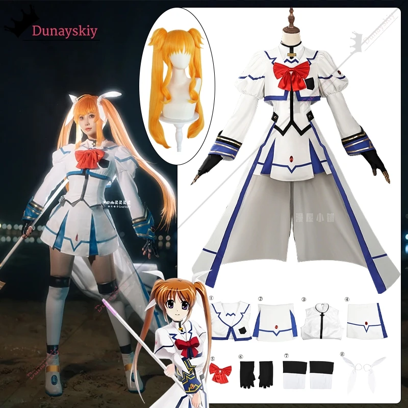 Anime Magical Girl Lyrical Nanoha Cosplay Costume Combat Sailor Suit Set Roleplaying Wig Prop Suits Halloween Women's Uniform 
Anime Magical Girl Lyrical Nanoha Cosplay Costume Combat Sailor Suit Set Roleplaying Wig Prop Suits Halloween Women's Uniform