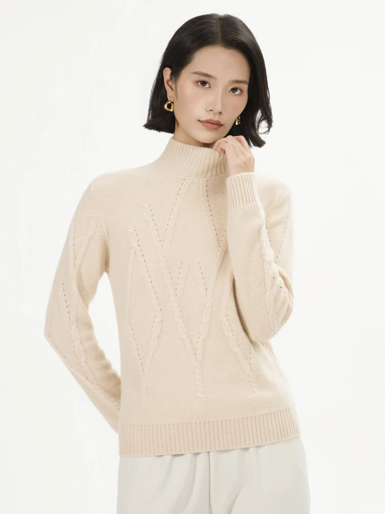 Thick Simple 100% Cashmere Cable Stitch Mock Neck Pullover Sweater Warm Soft Comfort Women's Autumn Winter Knitted Clothing Tops
Thick Simple 100% Cashmere Cable Stitch Mock Neck Pullover Sweater Warm Soft Comfort Women's Autumn Winter Knitted Clothing Tops