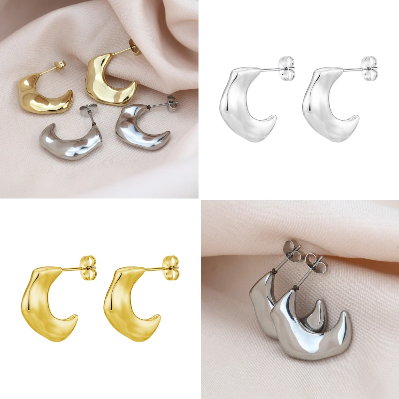 Fashionable C-Shaped Crescent Minimalist Stainless Steel Thin Needle Plug Earrings - Trendy Jewelry Accessory
Fashionable C-Shaped Crescent Minimalist Stainless Steel Thin Needle Plug Earrings - Trendy Jewelry Accessory