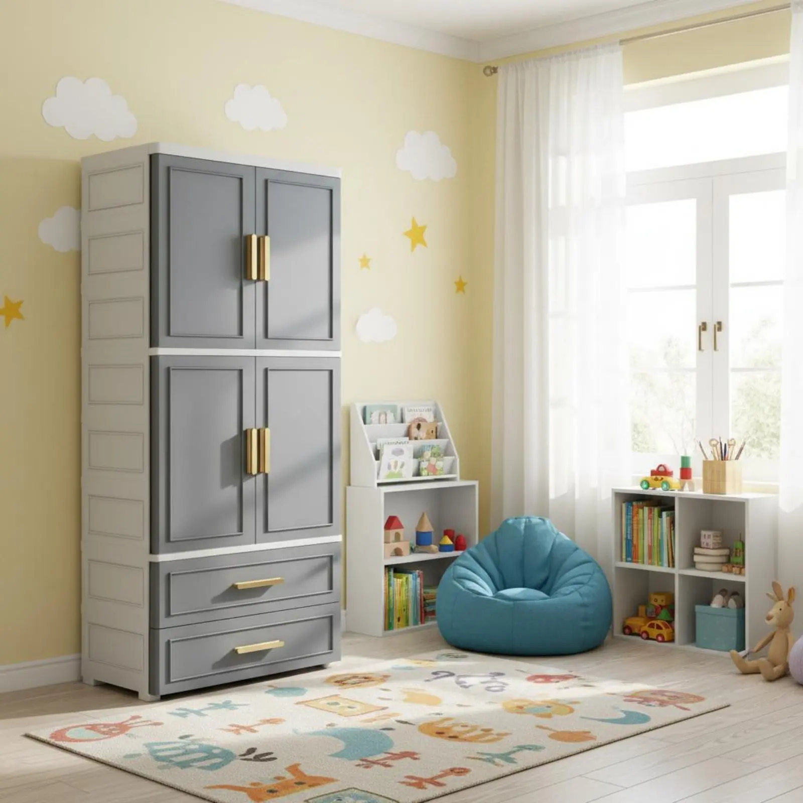 Kids Clothes Wardrobe Strong Load-Bearing Freestanding Baby Clothes Cabinet Freestanding Closet Organizer Removable Shelves
Kids Clothes Wardrobe Strong Load-Bearing Freestanding Baby Clothes Cabinet Freestanding Closet Organizer Removable Shelves
