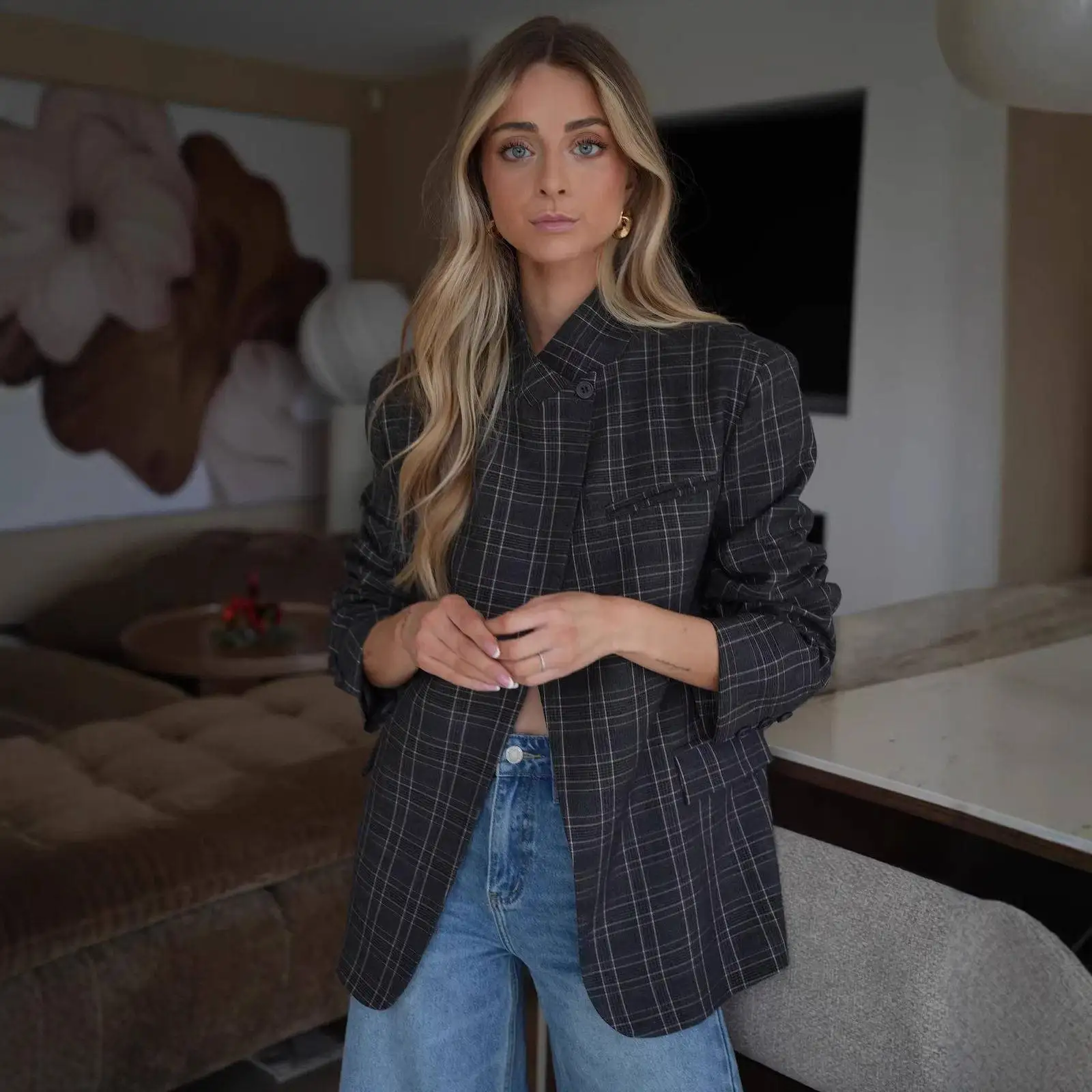 Fashionable Long Sleeve Stand Collar Casual Suit Jacket Women's Cross-Border Apparel Trendy Color Single Piece Spring 2026
Fashionable Long Sleeve Stand Collar Casual Suit Jacket Women's Cross-Border Apparel Trendy Color Single Piece Spring 2026
