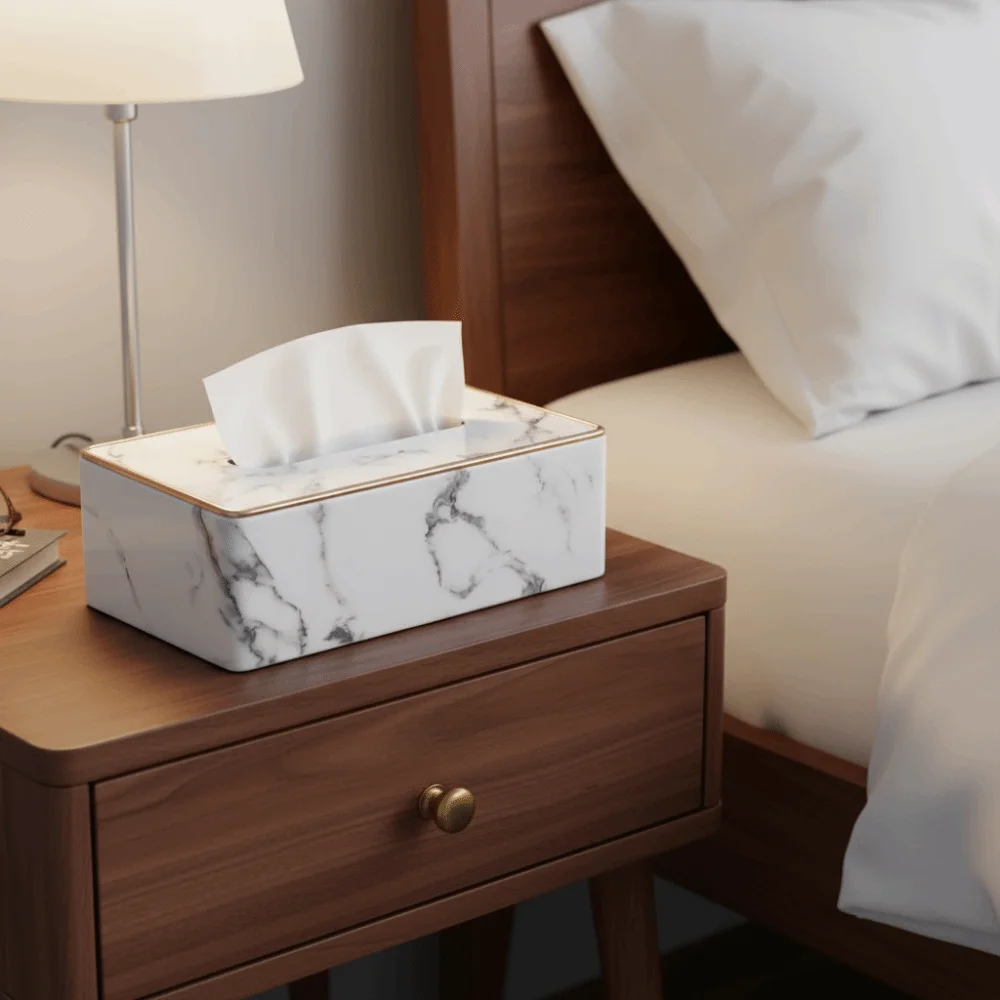 Modern Nordic Style Marble Pattern Tissue Box PU Leather Gold Edge Tissue Paper Organizer Rectangle Tissue Holder Restaurant
Modern Nordic Style Marble Pattern Tissue Box PU Leather Gold Edge Tissue Paper Organizer Rectangle Tissue Holder Restaurant