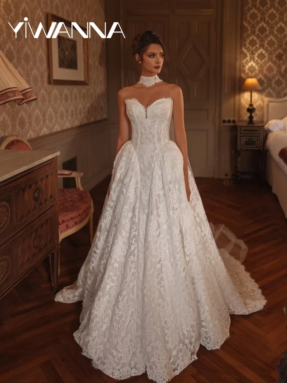 Charming A-line Lace Long Wedding Dress Romantic Sweetheart Neck Bridal Gown New Customized Ivory Backless Dresses For Bride
Charming A-line Lace Long Wedding Dress Romantic Sweetheart Neck Bridal Gown New Customized Ivory Backless Dresses For Bride