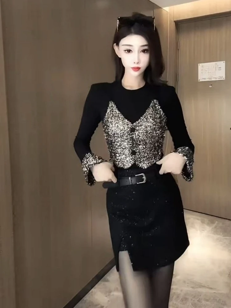 Women 2026 AW New Arrival Heavy Duty Sequin Patchwork Stylish Bodycon Slimming Multi Use Fake Layer Fleece Top Tshirt
Women 2026 AW New Arrival Heavy Duty Sequin Patchwork Stylish Bodycon Slimming Multi Use Fake Layer Fleece Top Tshirt