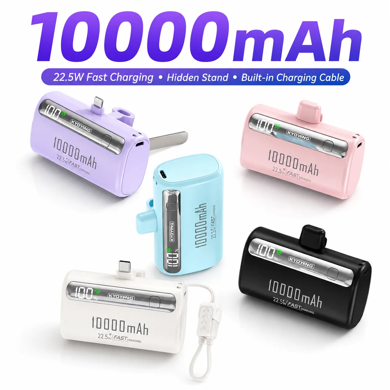 10000mAh 22.5W Fast Charging Mini Capsule Power Bank Built in USB Type C Cable for iPhone Xiaomi Samsung Two-way Quick Charge
10000mAh 22.5W Fast Charging Mini Capsule Power Bank Built in USB Type C Cable for iPhone Xiaomi Samsung Two-way Quick Charge