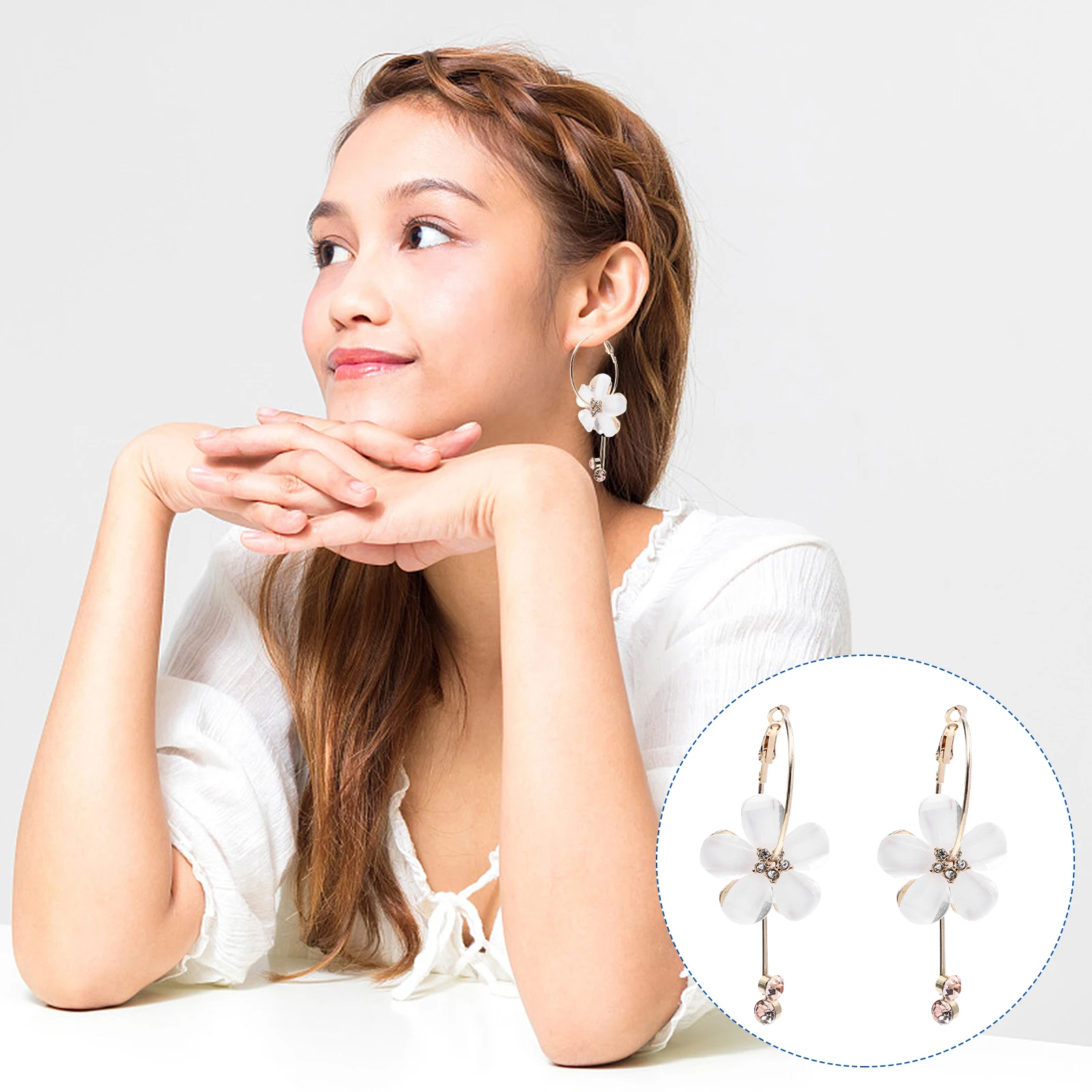 Sunflower Earings Rhinestones Dangle White Women Earrings Delicate Flower Design Safe Skin Friendly Non Fading Shiny Decorations
Sunflower Earings Rhinestones Dangle White Women Earrings Delicate Flower Design Safe Skin Friendly Non Fading Shiny Decorations