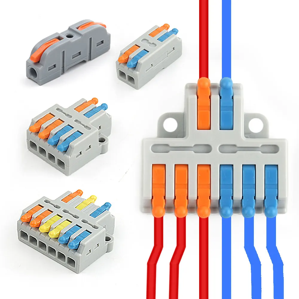 10/50 PCS Mini Fast Wiring Connectors Universal Compact Lever Crimp Splitter Electrical Conductors Push-in Home Terminal Block
10/50 PCS Mini Fast Wiring Connectors Universal Compact Lever Crimp Splitter Electrical Conductors Push-in Home Terminal Block