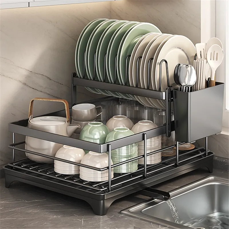 Carbon Steel Adjustable Dish Drying Rack with Drainboard Cutlery Holder Over Sink Countertop Kitchen Bowl Rack Storage Organizer
Carbon Steel Adjustable Dish Drying Rack with Drainboard Cutlery Holder Over Sink Countertop Kitchen Bowl Rack Storage Organizer