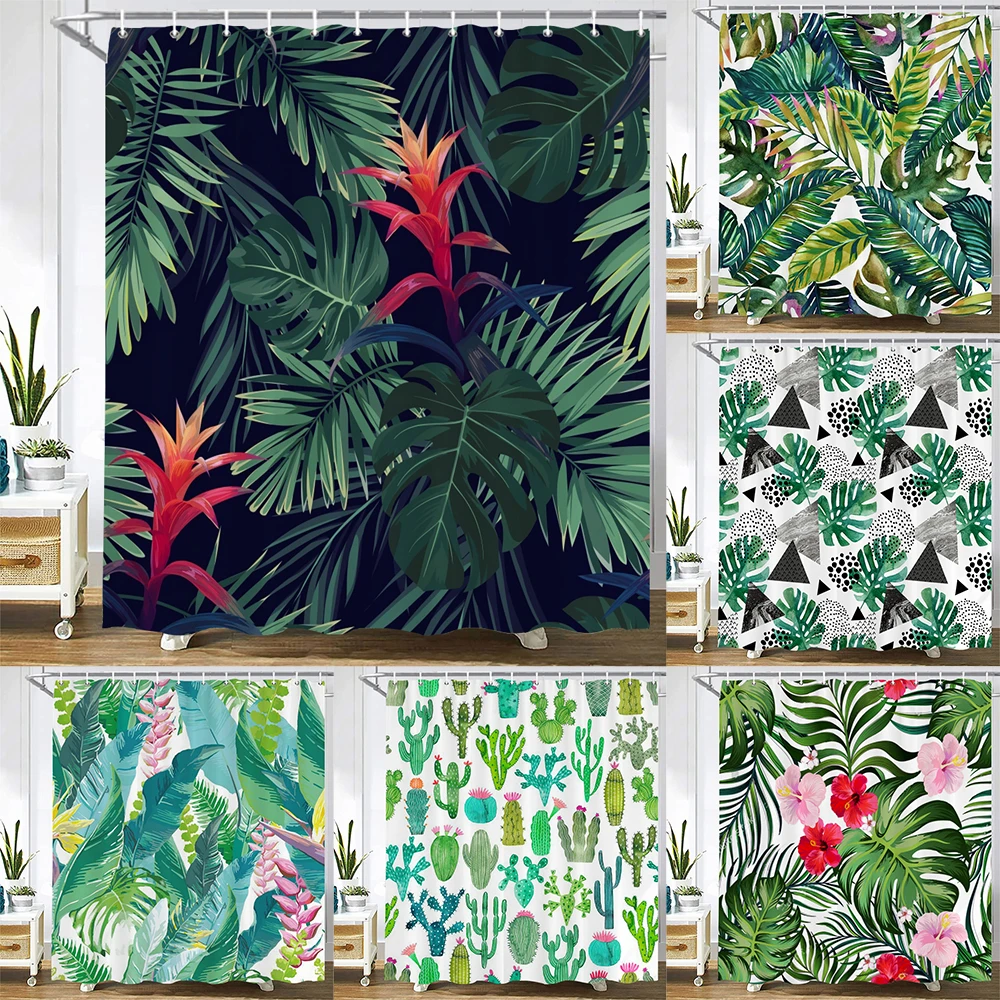 Green Tropical Plants Shower Curtain Bathroom Waterproof Polyester Leaves 3D Printing Curtains for Bathroom Shower With Hooks
Green Tropical Plants Shower Curtain Bathroom Waterproof Polyester Leaves 3D Printing Curtains for Bathroom Shower With Hooks