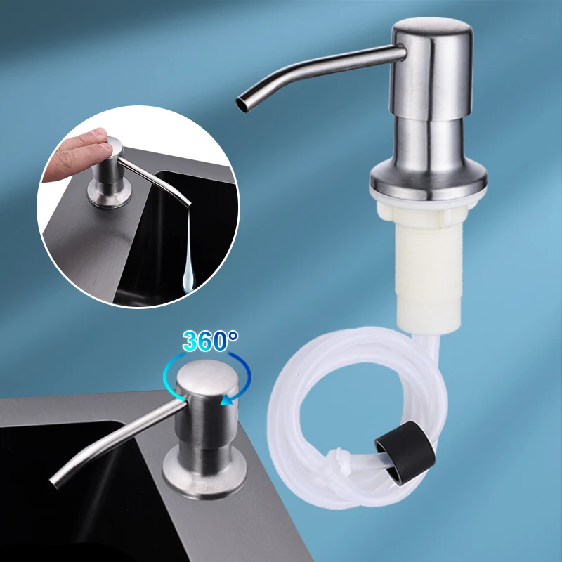 Stainless Steel Soap Dispenser for Kitchen Sink Pump Head with Extension Tube Kit Kitchen Dishwashing Liquid Press Dispenser
Stainless Steel Soap Dispenser for Kitchen Sink Pump Head with Extension Tube Kit Kitchen Dishwashing Liquid Press Dispenser