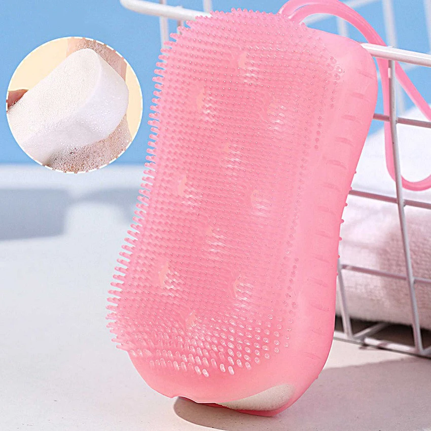 2pcs Bath Brush With Hook Soft Silicone Showers Cleaning Mud Dirt Remover Massage Back Scrub Showers Bubble Brushes
2pcs Bath Brush With Hook Soft Silicone Showers Cleaning Mud Dirt Remover Massage Back Scrub Showers Bubble Brushes