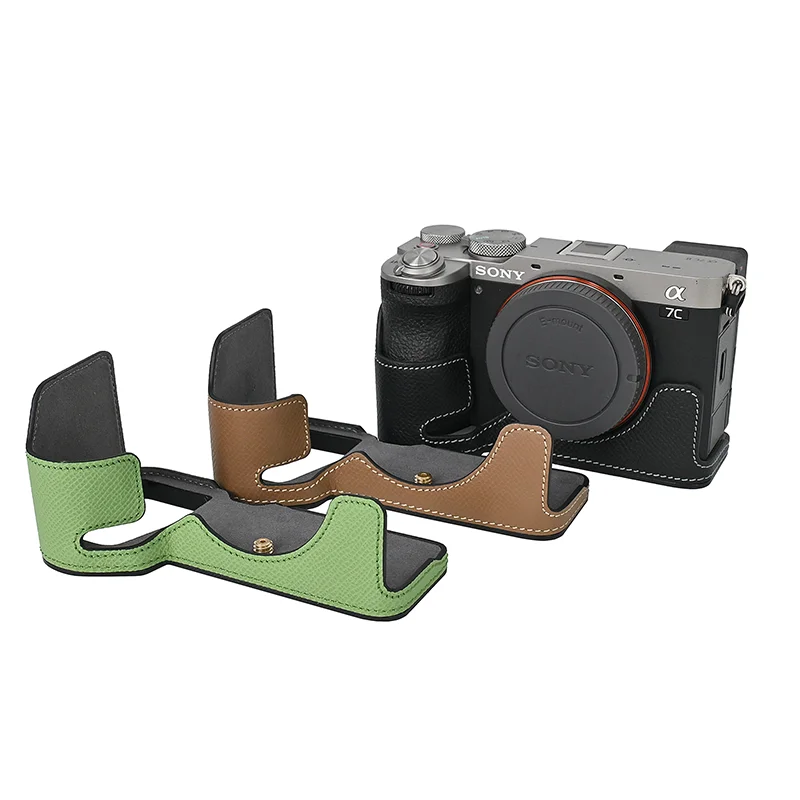 Handmade Genuine Leather Half Camera Case with Alloy Base Plate for Sony A7CII Bottom Opening Version
Handmade Genuine Leather Half Camera Case with Alloy Base Plate for Sony A7CII Bottom Opening Version