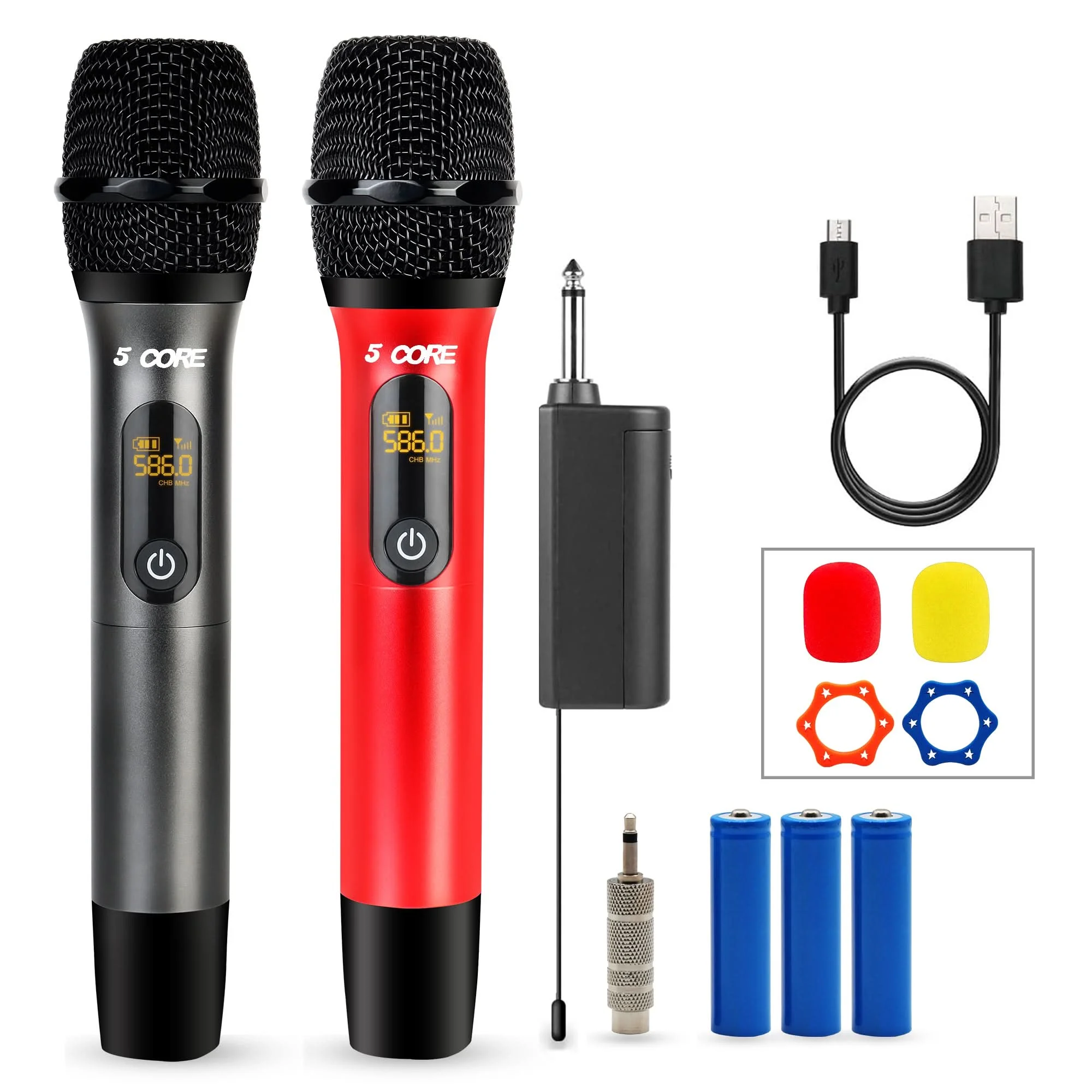 5 Core Wireless Microphone Pair UHF Handheld Microfonos Inalambricos Cordless Mic WM UHF 02-RED+GRAY
5 Core Wireless Microphone Pair UHF Handheld Microfonos Inalambricos Cordless Mic WM UHF 02-RED+GRAY