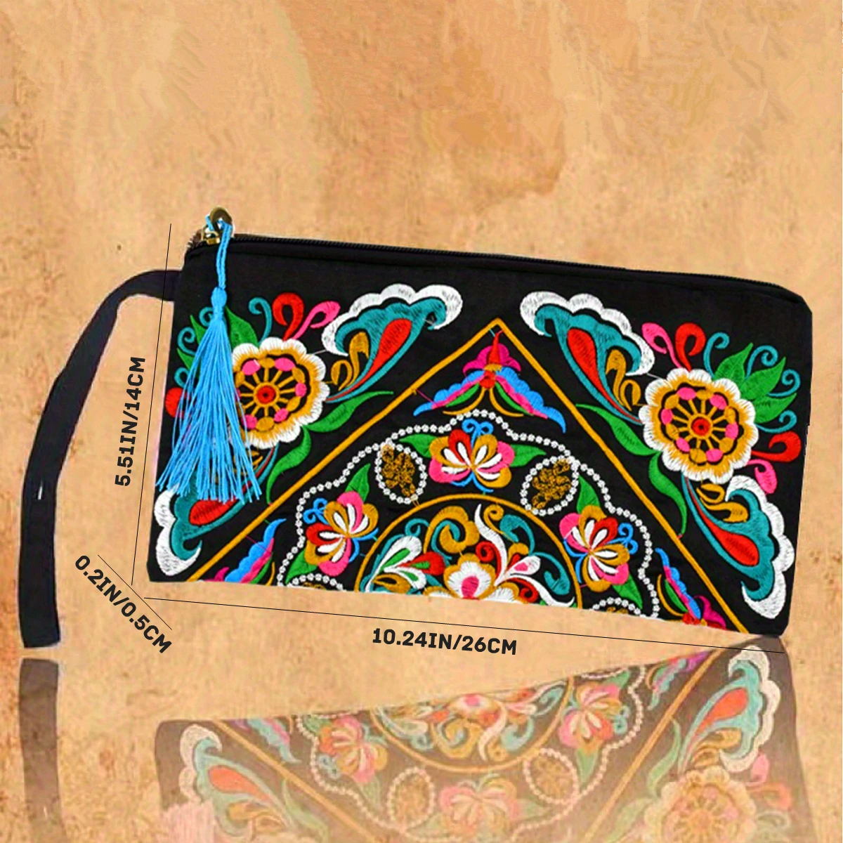 Vintage Ethnic Style Embroidered Long Wallet Wristlet Clutch Bag with Flower Fabric and Phone Pocket Wristlet Clutch Evening Bag
Vintage Ethnic Style Embroidered Long Wallet Wristlet Clutch Bag with Flower Fabric and Phone Pocket Wristlet Clutch Evening Bag