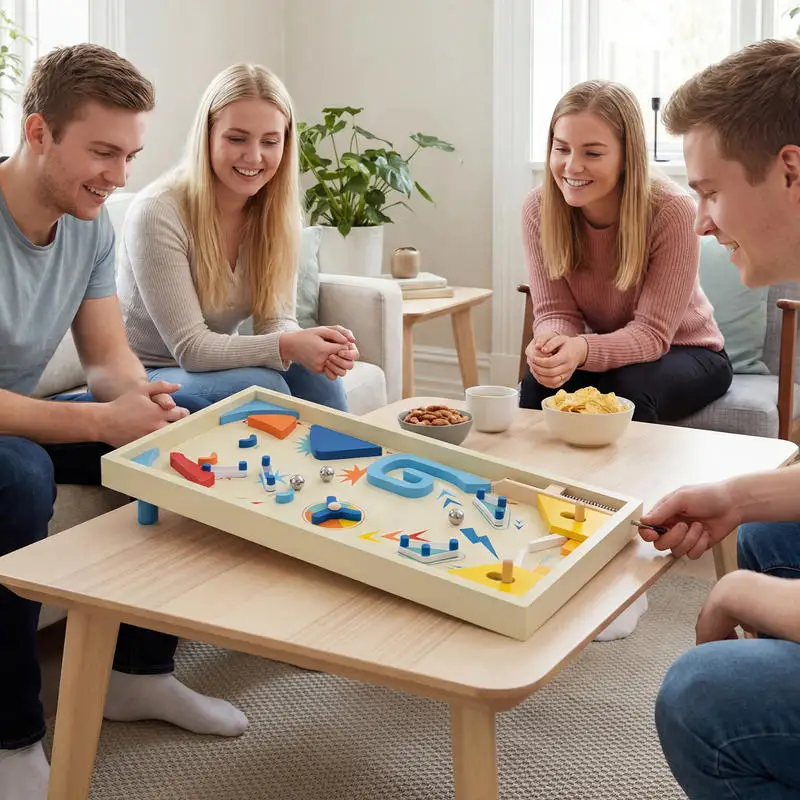 Wooden Pinball Machine with 3 Balls for Kids 8+ and Adults
Wooden Pinball Machine with 3 Balls for Kids 8+ and Adults