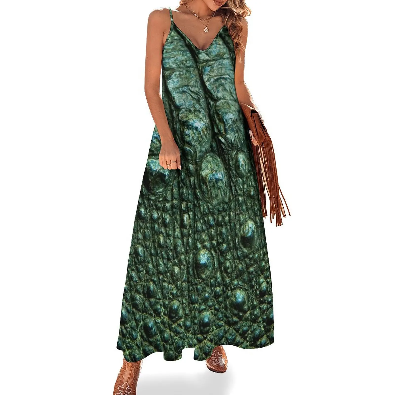 Green Alligator Skin Sleeveless Dress summer dresses for women 2025 evening dress ladies Woman clothing
Green Alligator Skin Sleeveless Dress summer dresses for women 2025 evening dress ladies Woman clothing