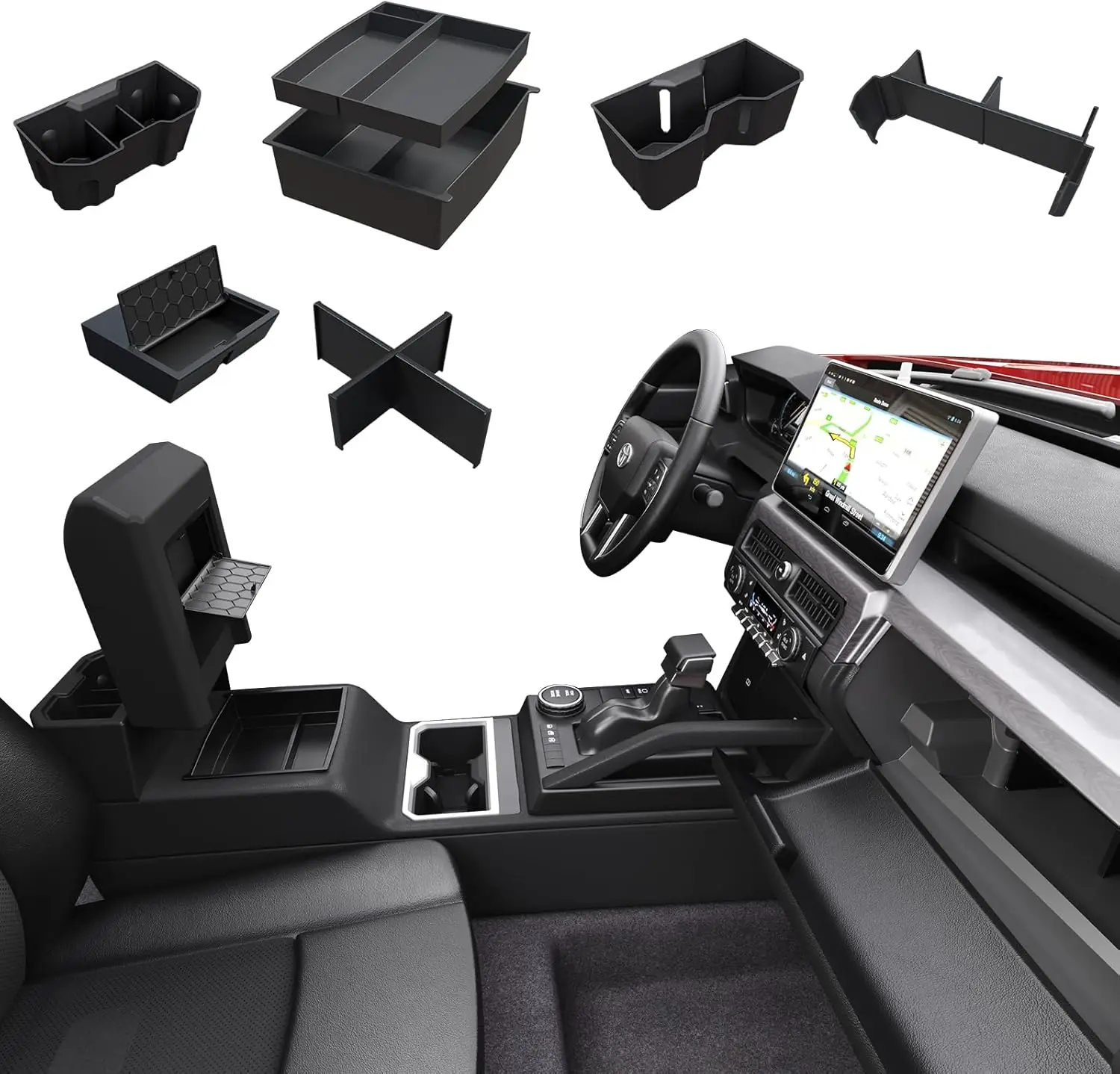 Center Console Organizer Tray for Toyota Tacoma 2024-2026, Armrest Hidden Storage Box with Insert Divider, Cup Holder and Glove
Center Console Organizer Tray for Toyota Tacoma 2024-2026, Armrest Hidden Storage Box with Insert Divider, Cup Holder and Glove