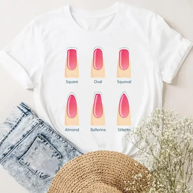 Short Sleeve Nail Art Love Make Up Lovely Ladies Female Tee Women T-shirts Fashion Casual Clothing Summer Graphic Tshirt Clothes
Short Sleeve Nail Art Love Make Up Lovely Ladies Female Tee Women T-shirts Fashion Casual Clothing Summer Graphic Tshirt Clothes