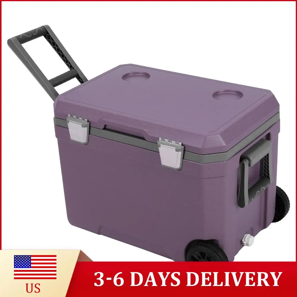 45L PU Wheeled Insulation Box with Pull Rod & Wheels Ice Cube & Fresh Food Storage Case Anti-Slip Great for Boating & Fishing
45L PU Wheeled Insulation Box with Pull Rod & Wheels Ice Cube & Fresh Food Storage Case Anti-Slip Great for Boating & Fishing