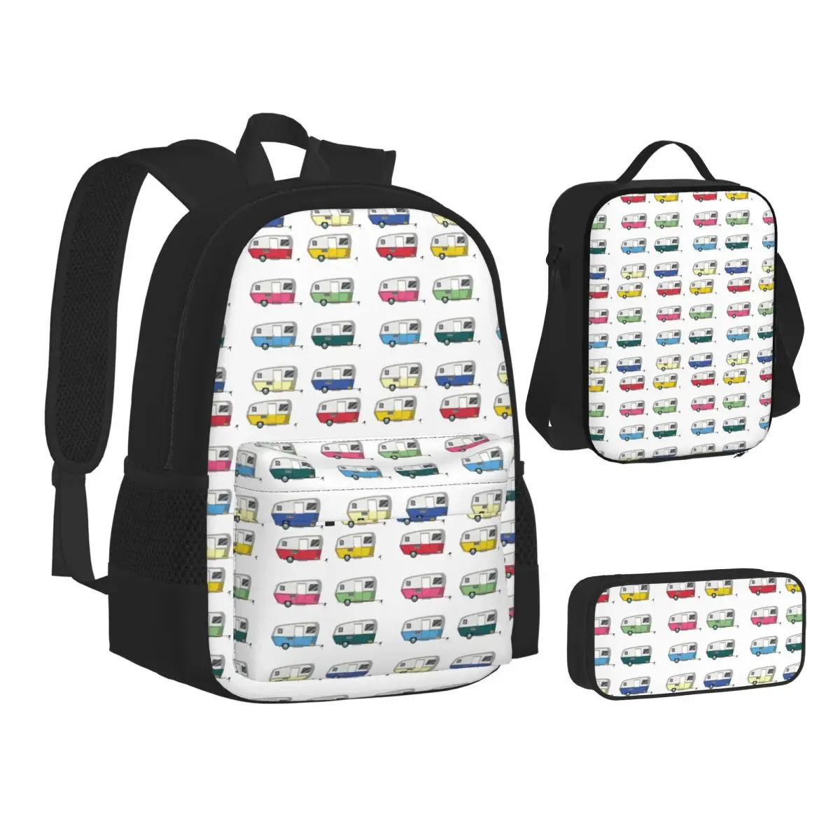 Colourful Vintage Eriba Puck Caravan Daisy Backpacks Bookbag School Bags Children Rucksack Lunch Bag Pen Bag Three-Piece Set
Colourful Vintage Eriba Puck Caravan Daisy Backpacks Bookbag School Bags Children Rucksack Lunch Bag Pen Bag Three-Piece Set