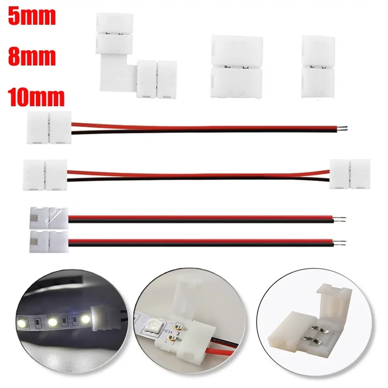 2Pin LED Strip Connector Cable Width PCB Single Color Tape Light 5mm 8mm 10mm For 3528 5050 Single Color LED Strip Lighting 
2Pin LED Strip Connector Cable Width PCB Single Color Tape Light 5mm 8mm 10mm For 3528 5050 Single Color LED Strip Lighting