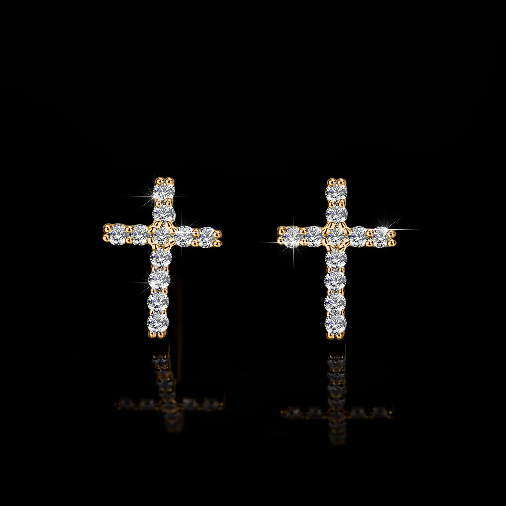 18K gold D-color cross 18K gold inlaid diamond moissanite earrings PT950 platinum diamond VVS1 women's earrings
18K gold D-color cross 18K gold inlaid diamond moissanite earrings PT950 platinum diamond VVS1 women's earrings