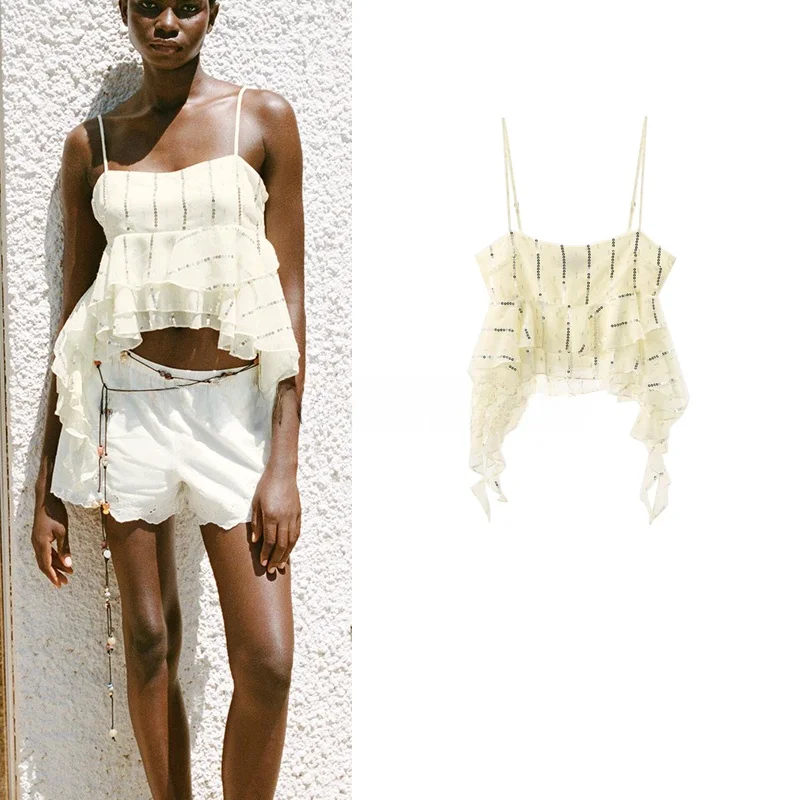 Summer New Women's Design Straight Collar Svel Bead Decoration Strap Top Original Design Bal ort Polyester Fiber
Summer New Women's Design Straight Collar Svel Bead Decoration Strap Top Original Design Bal ort Polyester Fiber