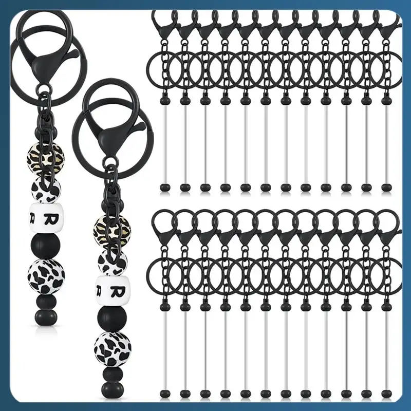 24 PCS Beadable Keychain Bars Bulk Beaded Keychain Zinc Alloy For Beads DIY Blank Keychain For Bead Keychain Crafts Black
24 PCS Beadable Keychain Bars Bulk Beaded Keychain Zinc Alloy For Beads DIY Blank Keychain For Bead Keychain Crafts Black