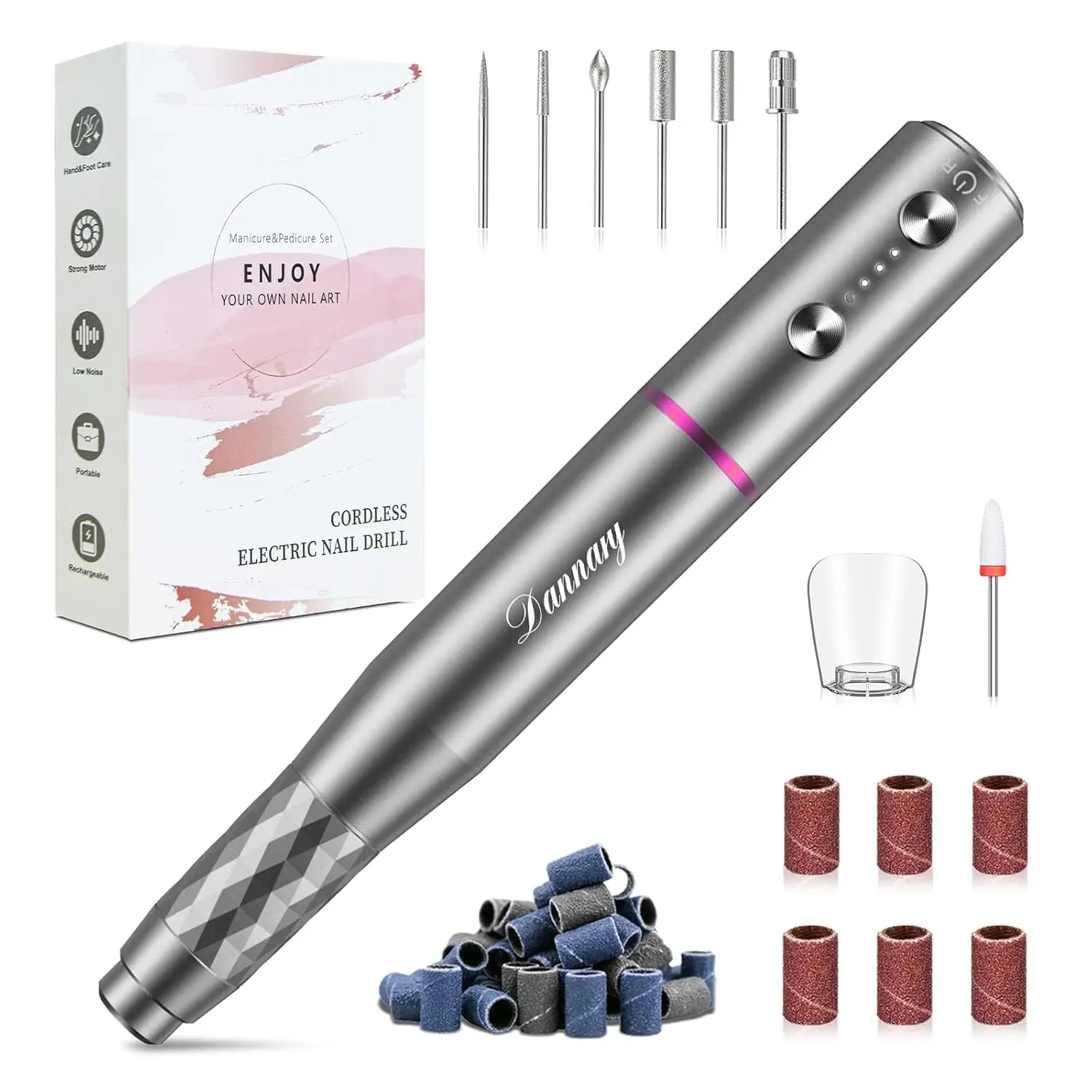 Electric Nail Drill Machine, Cordless Nail File with Bits Kit for Acrylic Gel Dip Nails, Efile Manicure Pedicure Kit for Home
Electric Nail Drill Machine, Cordless Nail File with Bits Kit for Acrylic Gel Dip Nails, Efile Manicure Pedicure Kit for Home