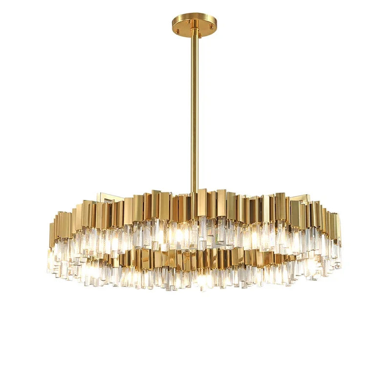 LED Postmodern Golden Stainless Steel Crystal Round Designer Chandelier Lighting Lustre Suspension Luminaire Lampen For Foyer
LED Postmodern Golden Stainless Steel Crystal Round Designer Chandelier Lighting Lustre Suspension Luminaire Lampen For Foyer