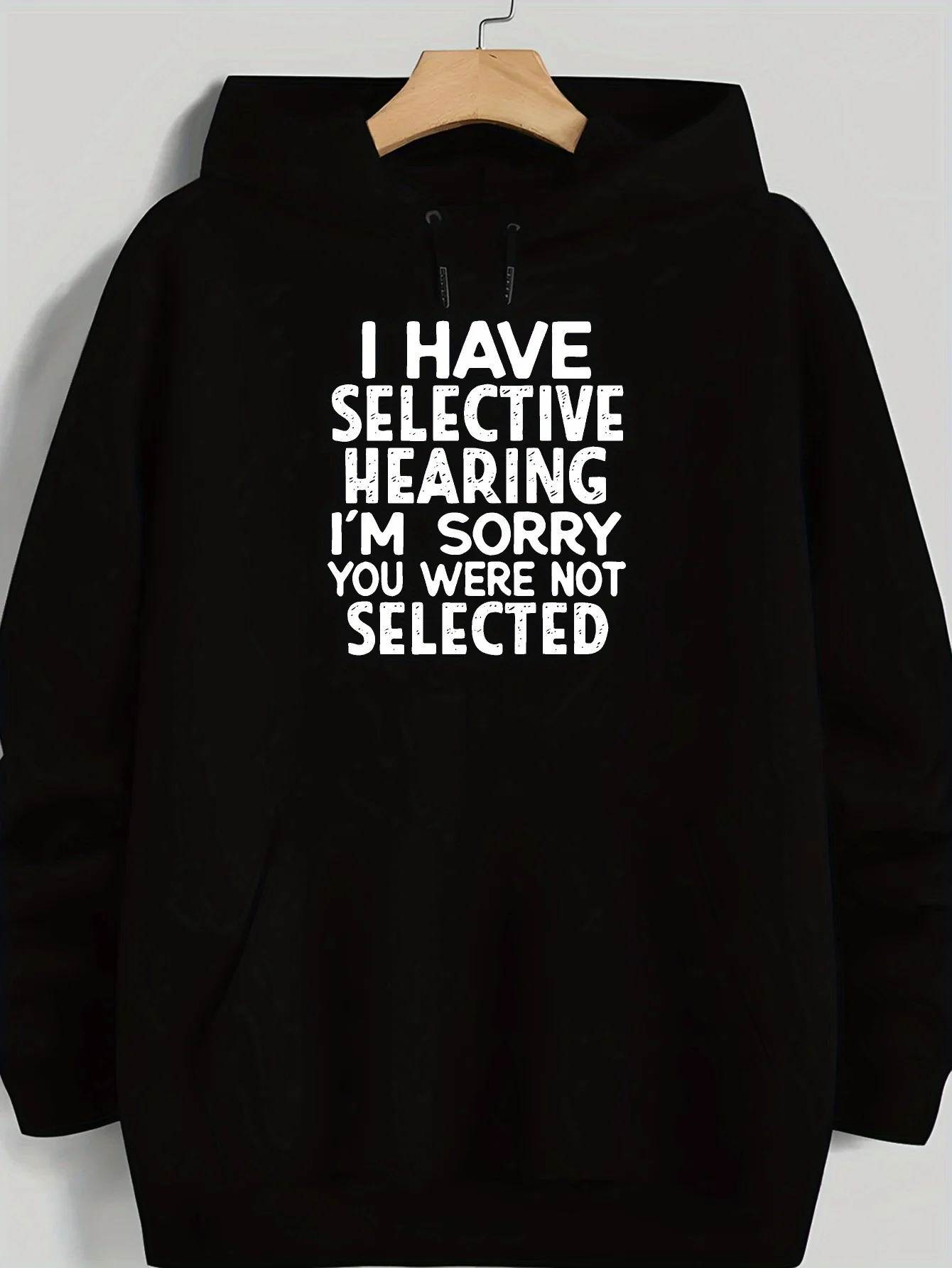 Мужская толстовка с капюшоном большого размера с рисунком - «I Have Selective Hearing» — забавная спортивная рубашка с буквенным принтом
Мужская толстовка с капюшоном большого размера с рисунком - «I Have Selective Hearing» — забавная спортивная рубашка с буквенным принтом