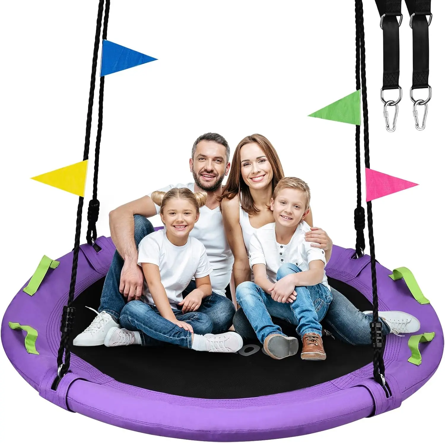 60" Large Saucer Swing, 900lbs Capacity, Adjustable Straps, Outdoor Fun for Family, Purple
60" Large Saucer Swing, 900lbs Capacity, Adjustable Straps, Outdoor Fun for Family, Purple
