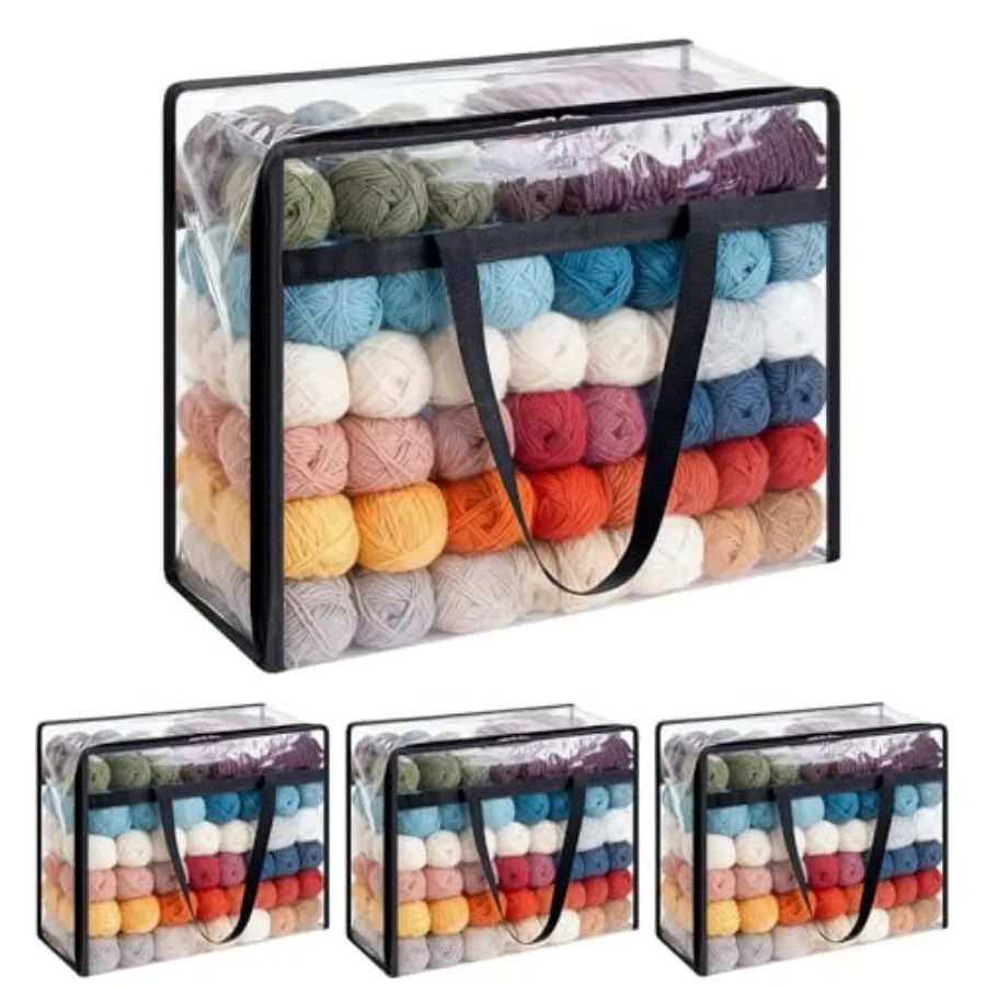 4 Packs Yarn Storage Bags, 18x15x9 inches Large Yarn Bag with Dual Zippers and Handle, Clear Yarn Storage Organizer for Various
4 Packs Yarn Storage Bags, 18x15x9 inches Large Yarn Bag with Dual Zippers and Handle, Clear Yarn Storage Organizer for Various