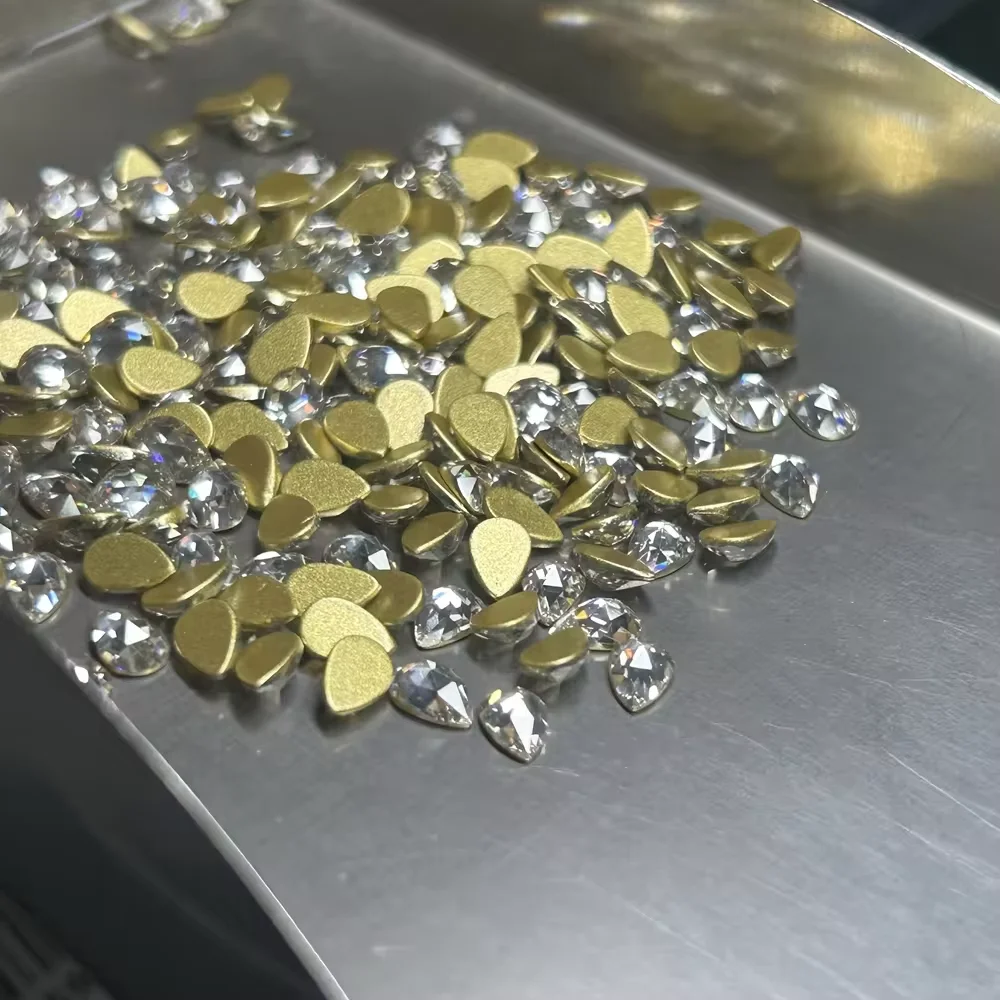 3x4mm To 5x7mm Flat Back CZ Pear Rose Cut Cubic Zirconia Stones Yellow Bottom With Foil
3x4mm To 5x7mm Flat Back CZ Pear Rose Cut Cubic Zirconia Stones Yellow Bottom With Foil