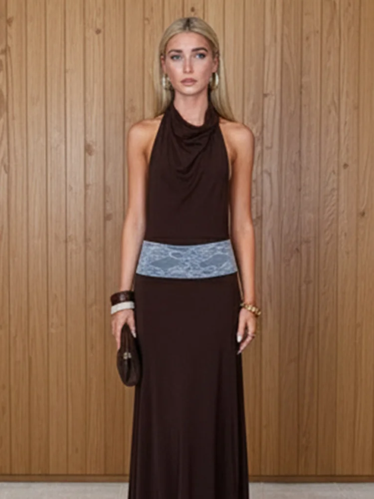 Elegant Lace Patchwork Slip Dress Womens Sexy Sleeveless Backless Pleated Maxi Dresses 2026 Summer Party Evening Lady Gowns
Elegant Lace Patchwork Slip Dress Womens Sexy Sleeveless Backless Pleated Maxi Dresses 2026 Summer Party Evening Lady Gowns