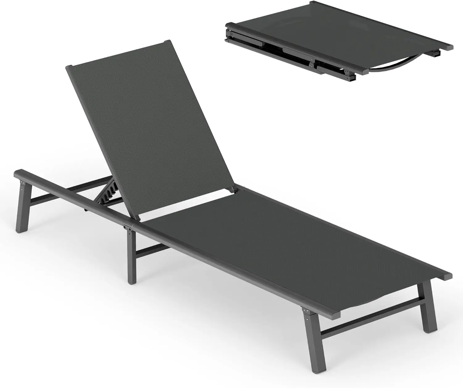 Foldable Outdoor Lounge Chair, No Assembly Patio Chaise Lounge Outdoor with 5-Positions, Aluminum Pool Lounge Chair with Portabl
Foldable Outdoor Lounge Chair, No Assembly Patio Chaise Lounge Outdoor with 5-Positions, Aluminum Pool Lounge Chair with Portabl