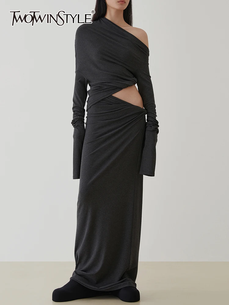 TWOTWINSTYLE Casual Two Piece Sets For Women Slash Neck Cold Shoulder Long Sleeves Top High Waist A Line Skirt Chic Set Female
TWOTWINSTYLE Casual Two Piece Sets For Women Slash Neck Cold Shoulder Long Sleeves Top High Waist A Line Skirt Chic Set Female