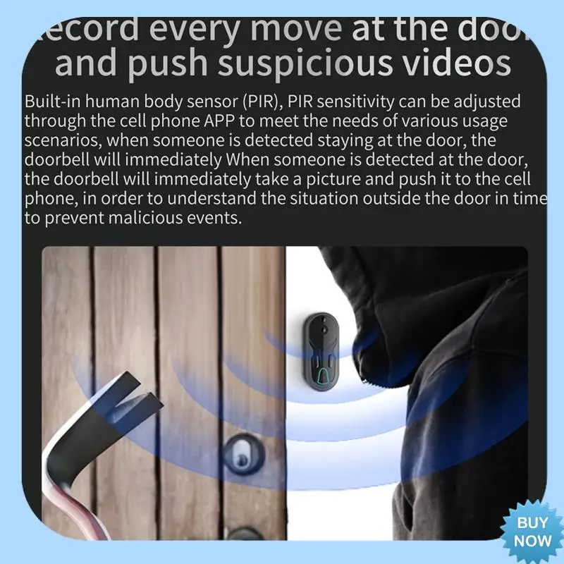 A47Z Smart Wifi Video Doorbell Wireless Voice Intercom Monitor 1080P HD Night Vision Smart Doorbell Camera
A47Z Smart Wifi Video Doorbell Wireless Voice Intercom Monitor 1080P HD Night Vision Smart Doorbell Camera