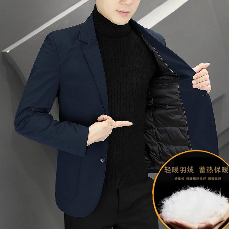 High-quality men's fashion solid color boutique British style cool casual business casual banquet down jacket suit
High-quality men's fashion solid color boutique British style cool casual business casual banquet down jacket suit