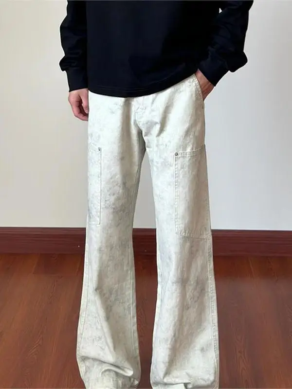 American High Street Pleated Spliced Work Pants Trendy Streetwear Loose Straight Wide Leg Jeans Youthful Casual Wear
American High Street Pleated Spliced Work Pants Trendy Streetwear Loose Straight Wide Leg Jeans Youthful Casual Wear