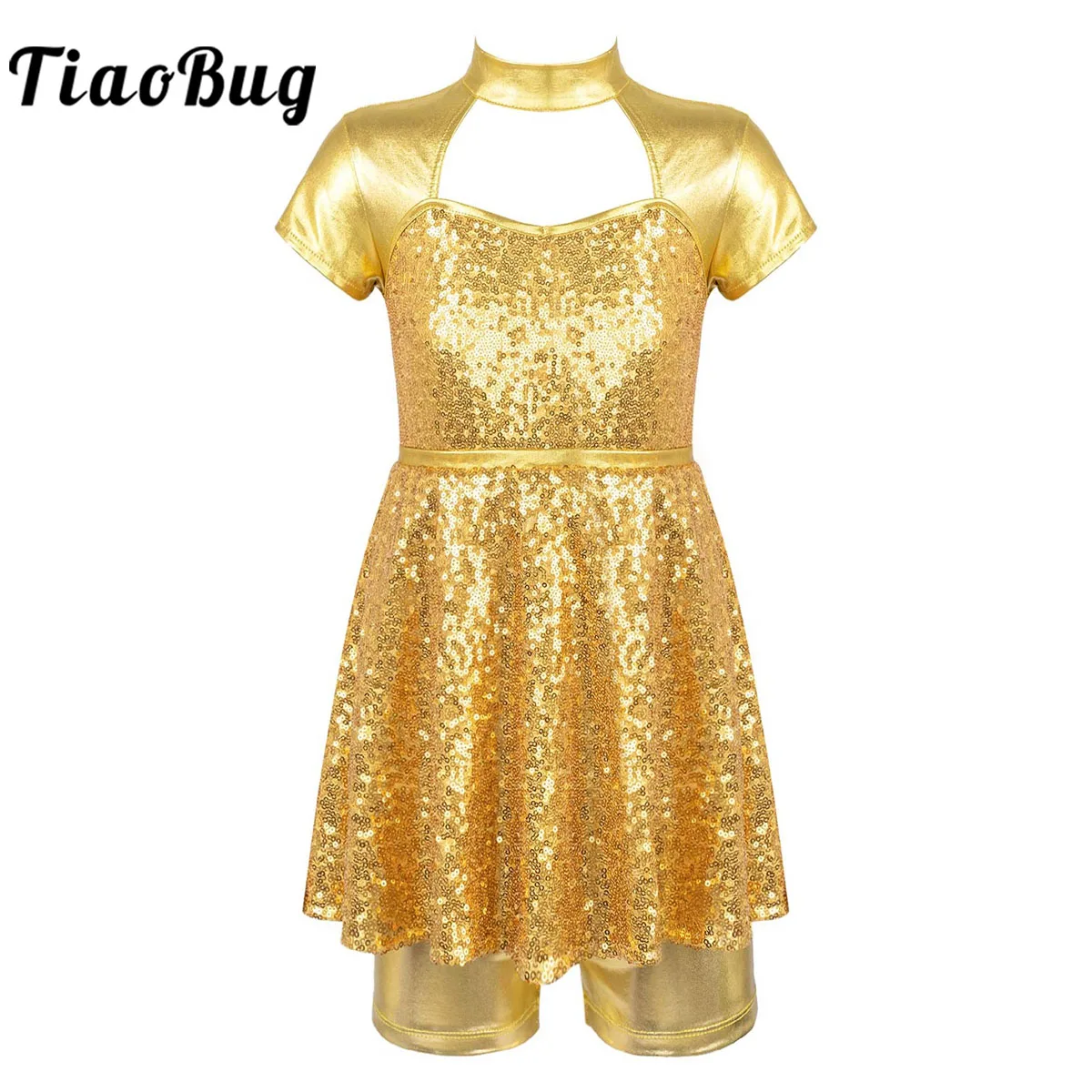 Kids Girls Sequins Ballet Dance Dress Shiny Short Sleeve Hollow Front Ballet Tutu Dress With Shorts Set Moden Jazz Costume
Kids Girls Sequins Ballet Dance Dress Shiny Short Sleeve Hollow Front Ballet Tutu Dress With Shorts Set Moden Jazz Costume