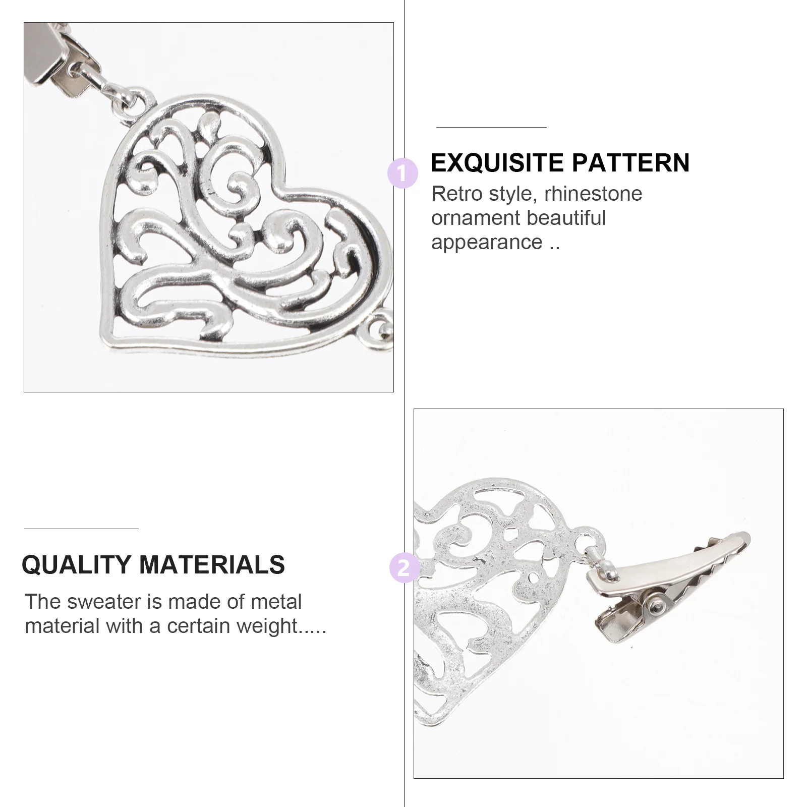 4Pcs Heart-Shaped Scarf Buckle Stylish Metal Clasp for Silk Shawl Cardigan Collar Dress Brooch Fashionable Decoration
4Pcs Heart-Shaped Scarf Buckle Stylish Metal Clasp for Silk Shawl Cardigan Collar Dress Brooch Fashionable Decoration