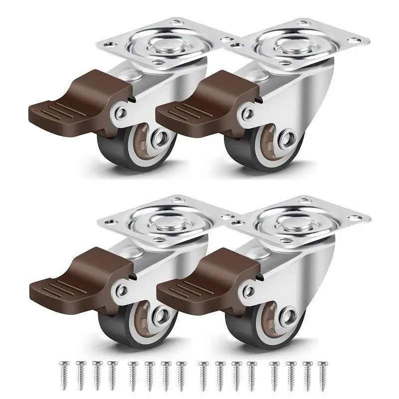 1-2 inch Casters Set of 4 Rubber Small Caster Wheels for Heavy Duty Furniture Cabinets Mini Castors No Noise Smooth Swivel Wheel
1-2 inch Casters Set of 4 Rubber Small Caster Wheels for Heavy Duty Furniture Cabinets Mini Castors No Noise Smooth Swivel Wheel